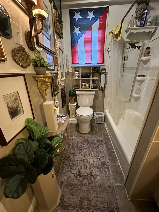 Remodeled bathroom with new shower